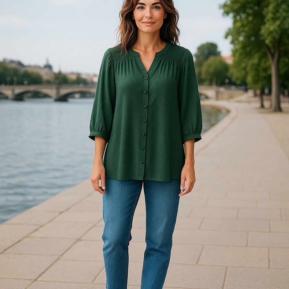 Rose & Olive Green Blouse